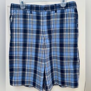 Covington Sears men’s shorts plaid blue size 32 coin 6 Pocket